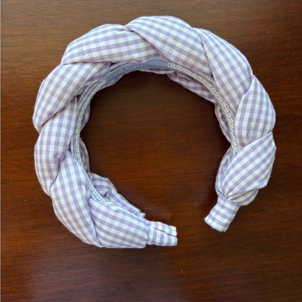 Luisa Beccaria purple gingham headband